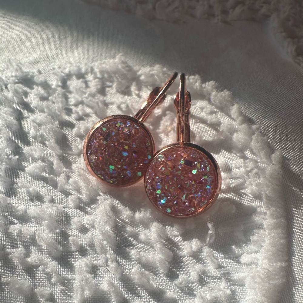 Artisan Pink Resin Earrings